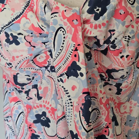 Crown & Ivy size Women's 2X Floral Paisley Spaghetti Strap One Piece Swim Dress - Picture 3 of 14